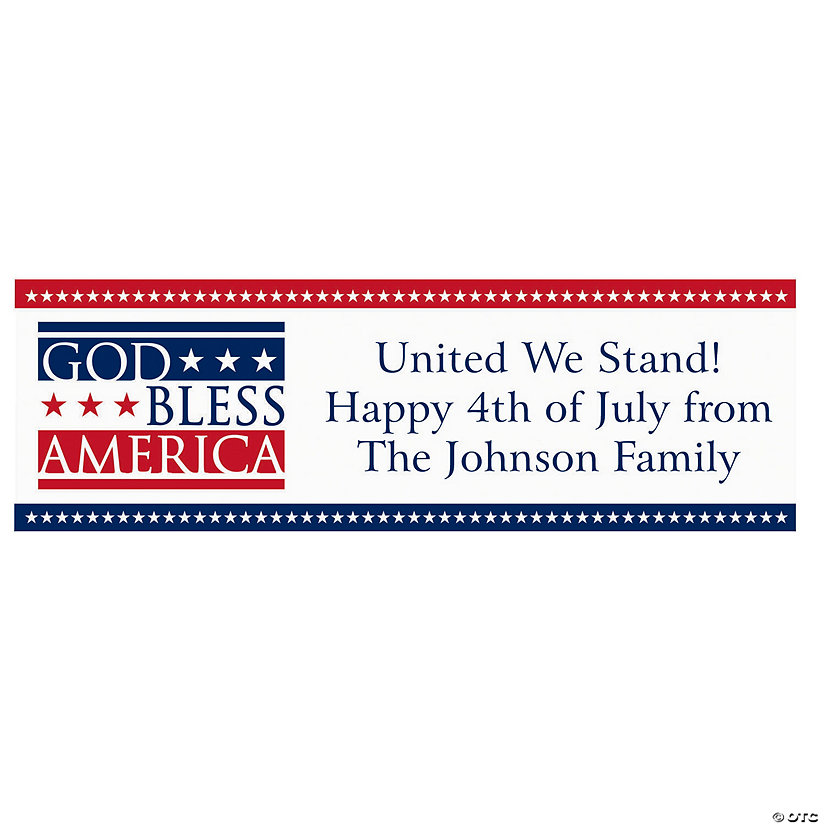 God Bless America Patriotic Custom Banner - Medium Image