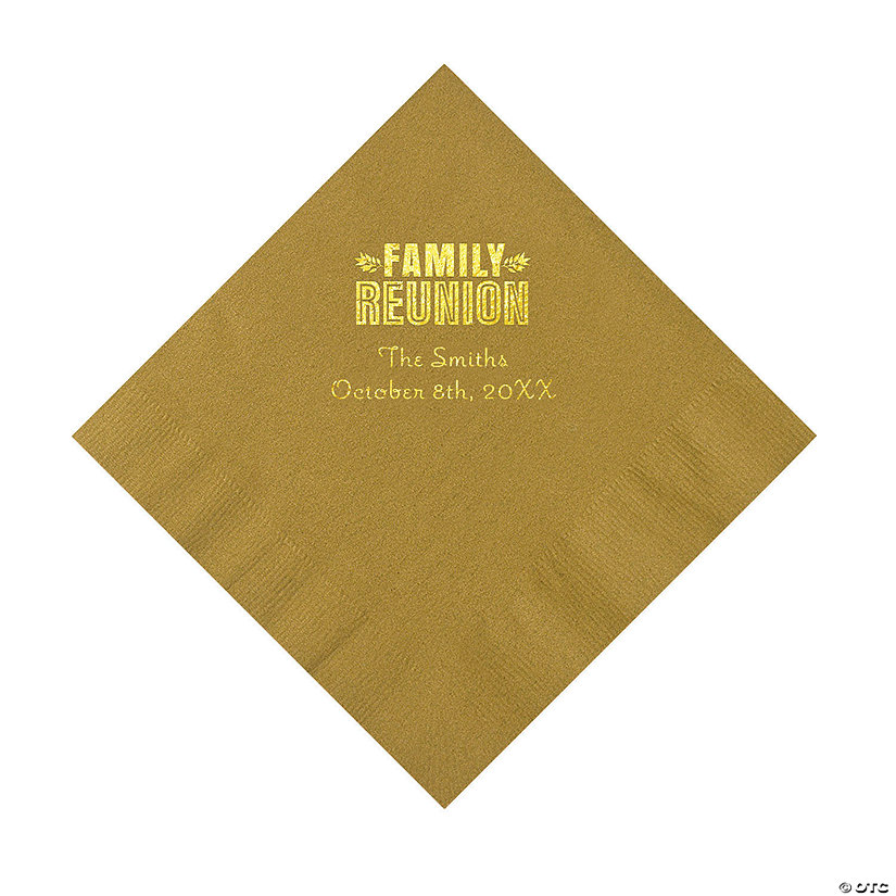 Gold Family Reunion Personalized Napkins with Gold Foil &#8211; 50 Pc. Luncheon Image Thumbnail
