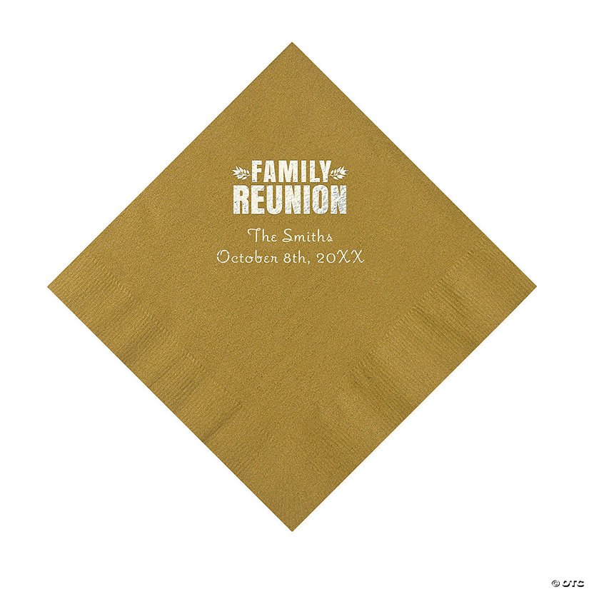 Gold Family Reunion Personalized Napkins with Silver Foil &#8211; 50 Pc. Luncheon Image Thumbnail