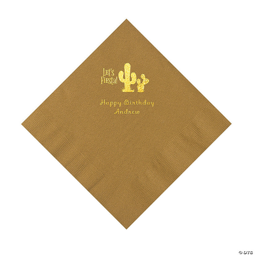 Gold Fiesta Personalized Napkins with Gold Foil - Luncheon Image Thumbnail