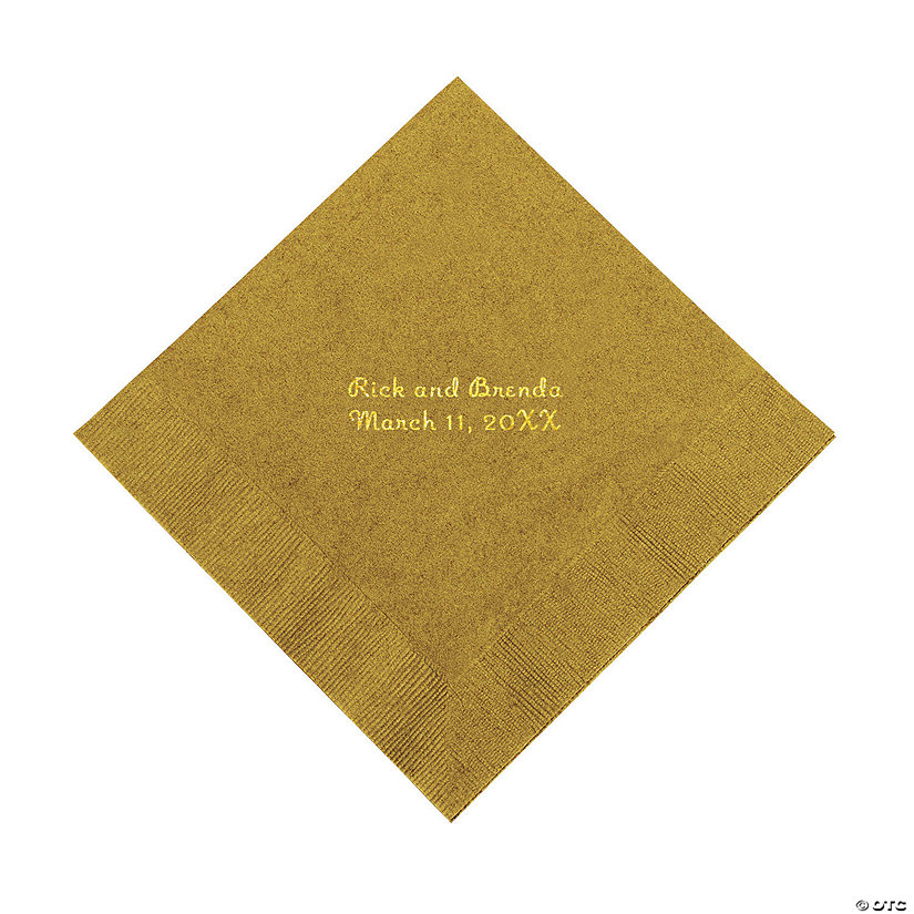 Gold Personalized Napkins with Gold Foil - Luncheon Image Thumbnail