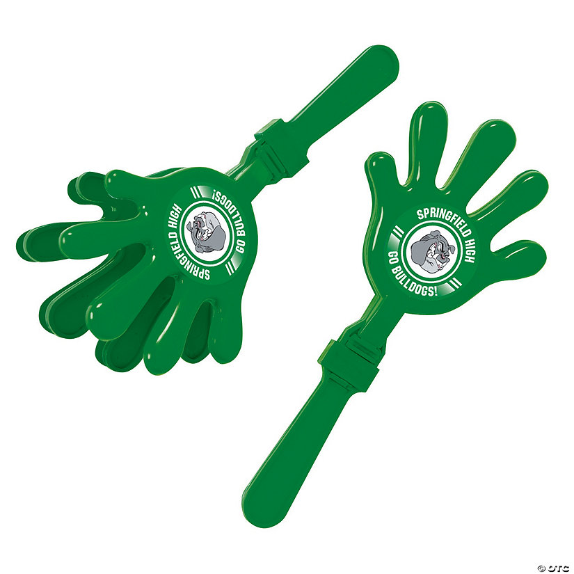 Green Team Spirit Custom Photo Hand Clappers - 12 Pc. Image Thumbnail