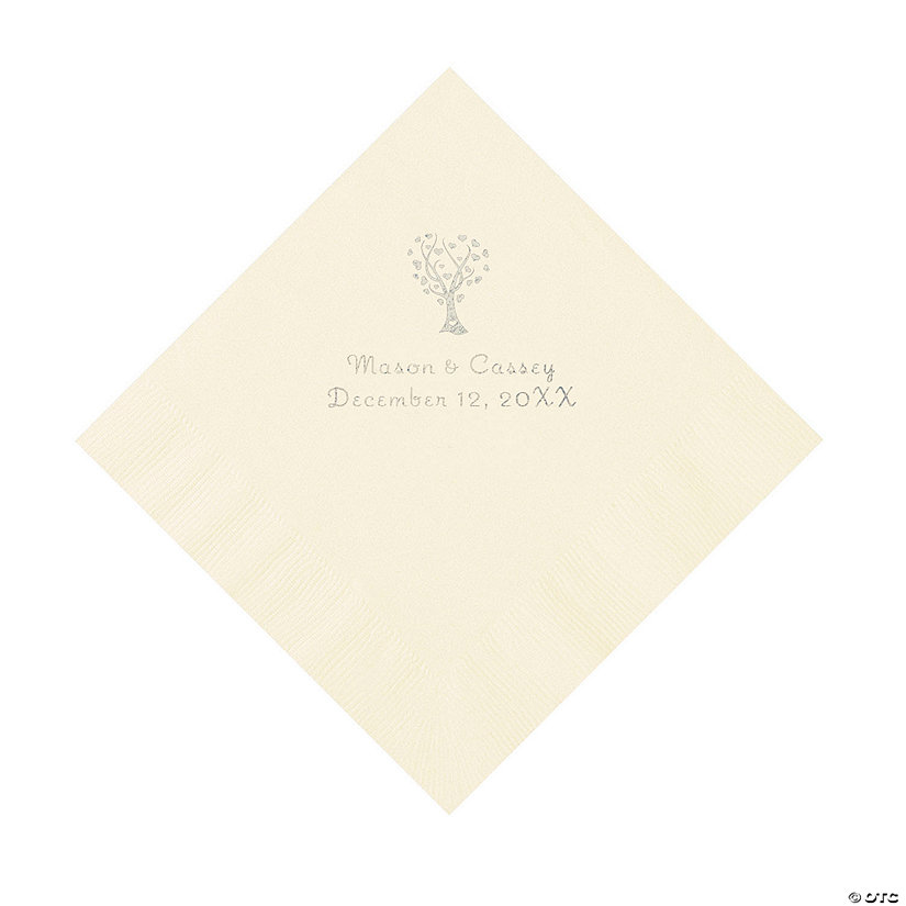 Ivory Love Tree Personalized Napkins - 50 Pc. Luncheon Image