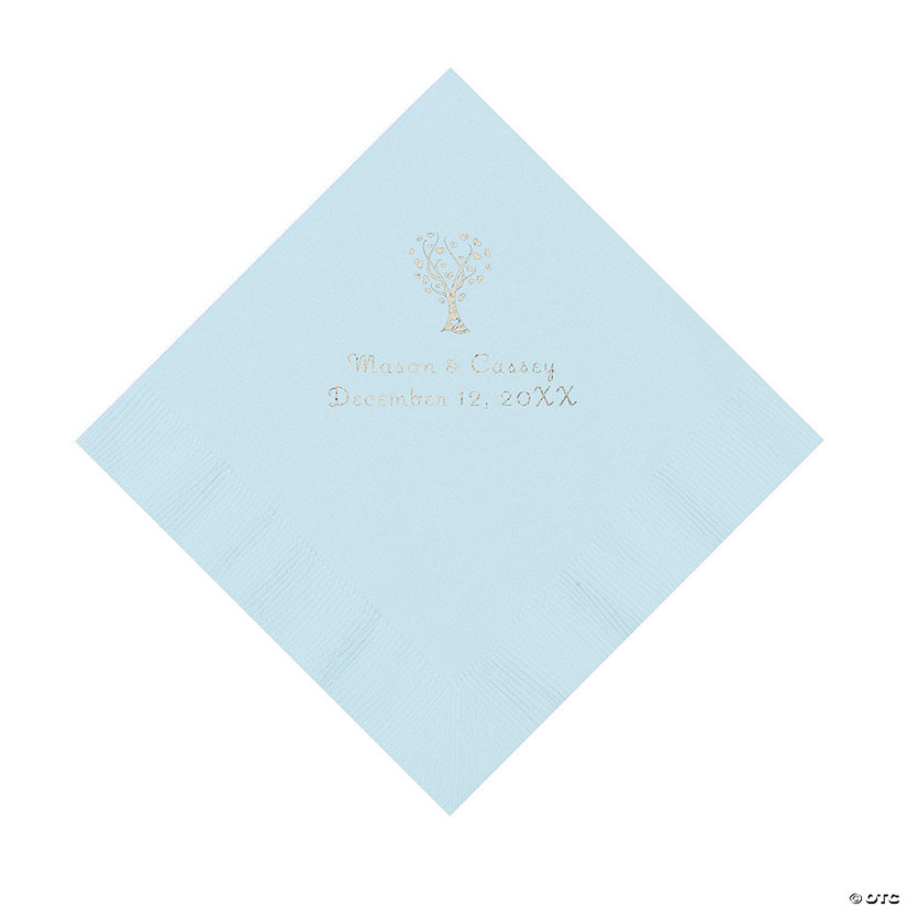 Light Blue Love Tree Personalized Napkins - 50 Pc. Luncheon Image
