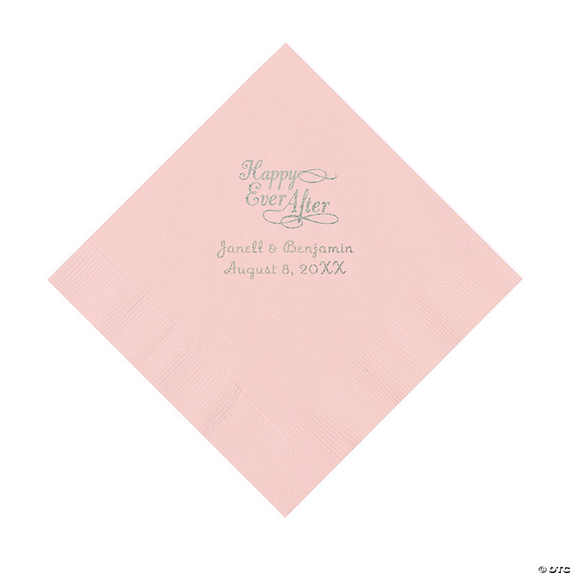Light Pink Happy Ever After Personalized Napkins - Luncheon Image Thumbnail