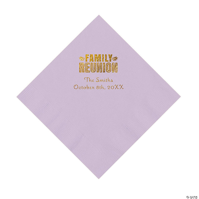 Lilac Family Reunion Personalized Napkins with Gold Foil - 50 Pc. Luncheon Image Thumbnail