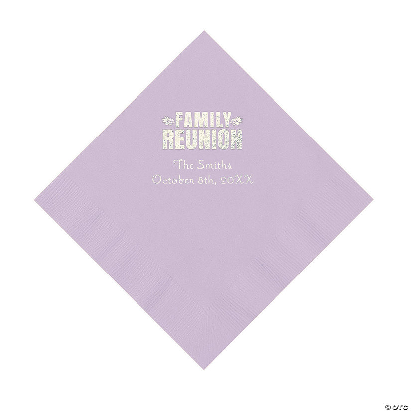Lilac Family Reunion Personalized Napkins with Silver Foil - 50 Pc. Luncheon Image Thumbnail