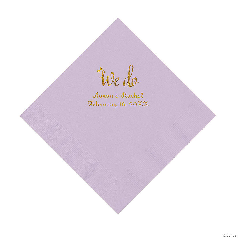 Lilac We Do Personalized Napkins with Gold Foil - Luncheon Image Thumbnail
