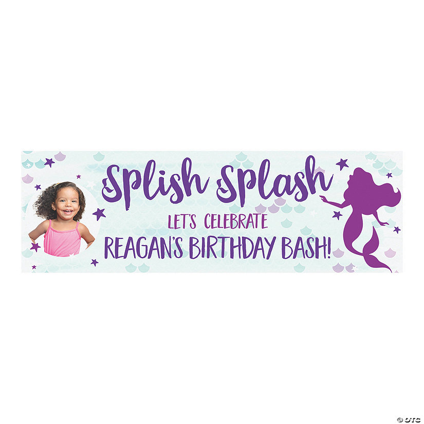 Mermaid Sparkle Party Photo Custom Banner - Small Image