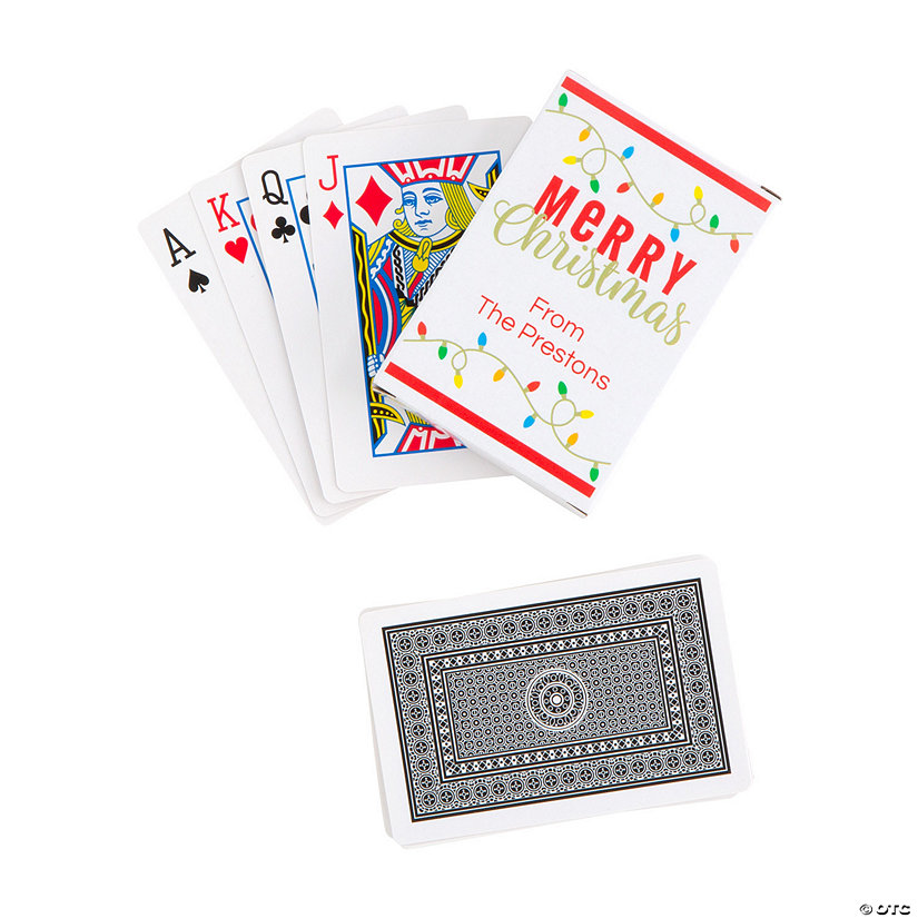 Merry Christmas Playing Cards with Personalized Box - 12 Pc. Image Thumbnail