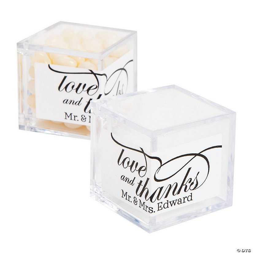 Mini Personalized Clear Plastic Favor Boxes - 12 Pc. Image Thumbnail