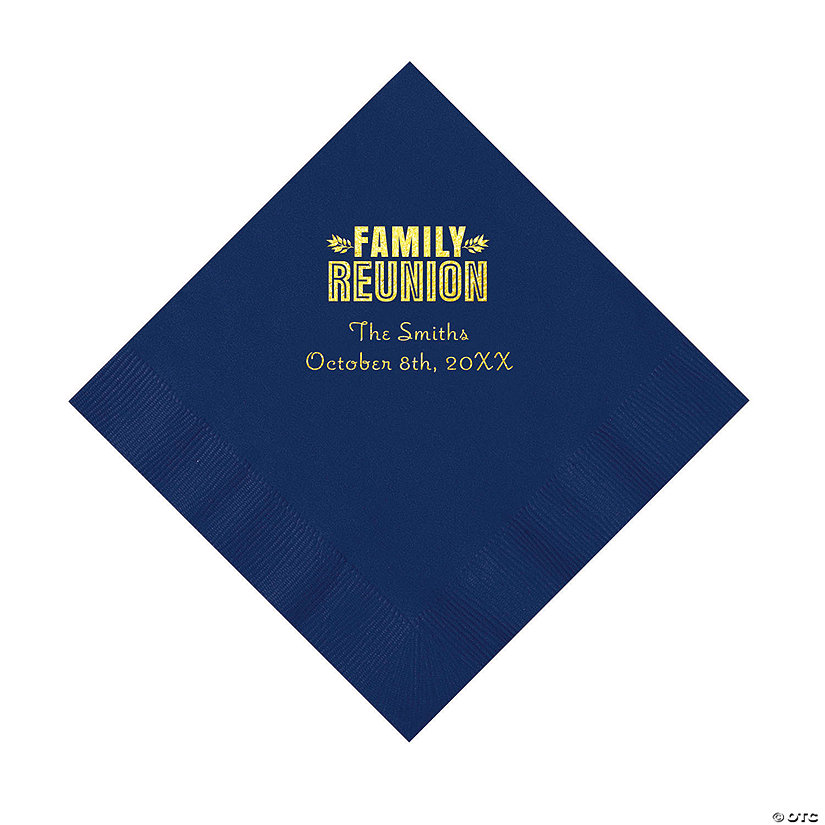 Navy Blue Family Reunion Personalized Napkins with Gold Foil - 50 Pc. Luncheon Image Thumbnail