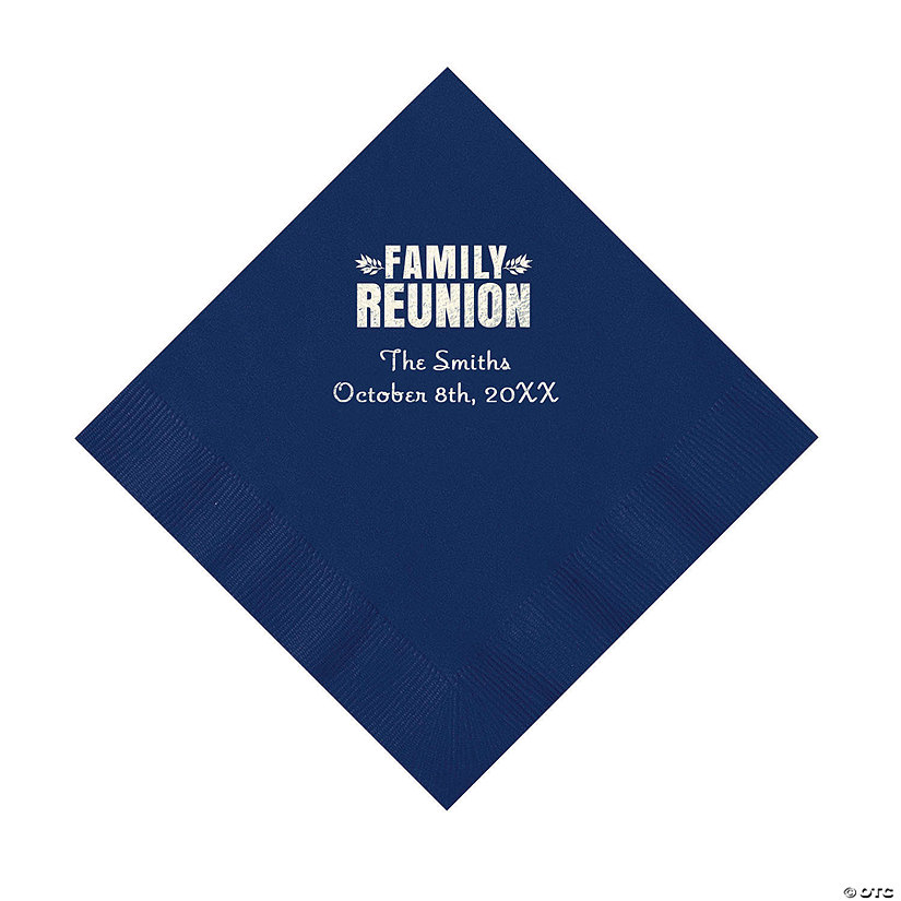 Navy Blue Family Reunion Personalized Napkins with Silver Foil - 50 Pc. Luncheon Image Thumbnail