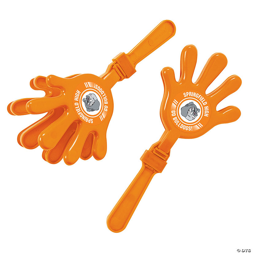 Orange Team Spirit Custom Photo Hand Clappers - 12 Pc. Image Thumbnail