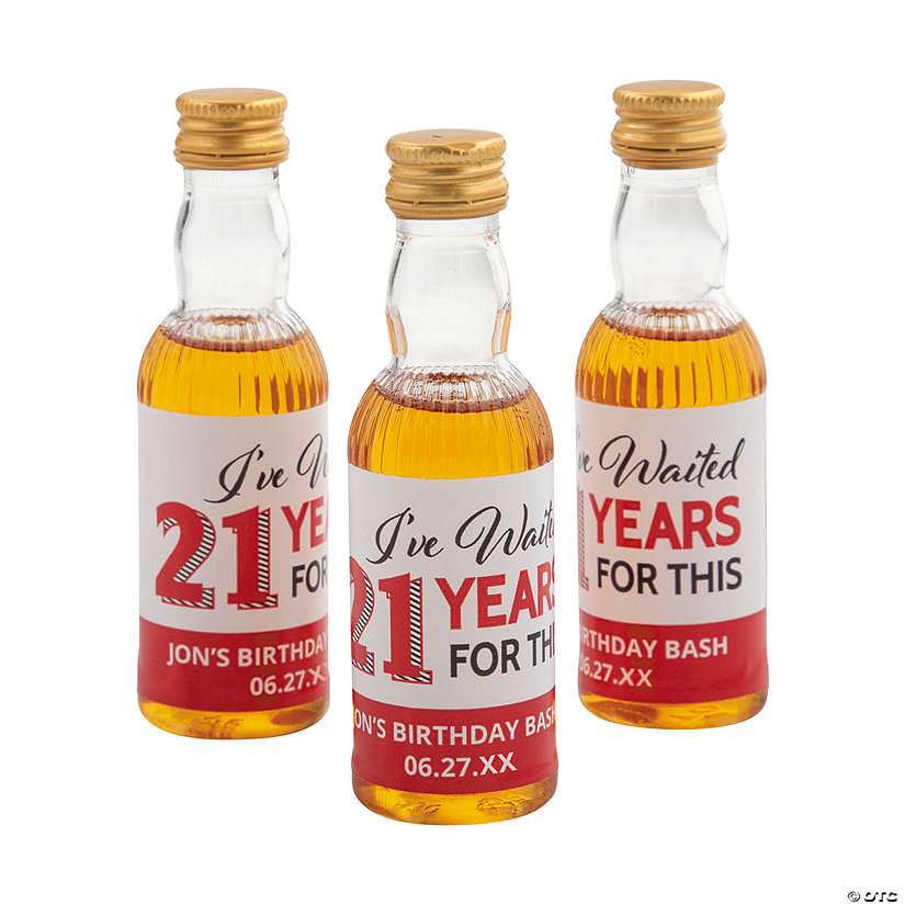 Personalized 21st Birthday Party Shooter Labels - 25 Pc. Image Thumbnail