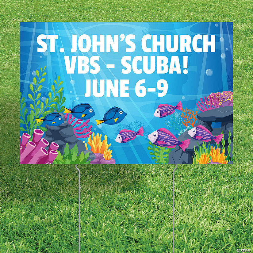 Personalized 24" x 16" Under the Sea VBS Yard Sign Image Thumbnail