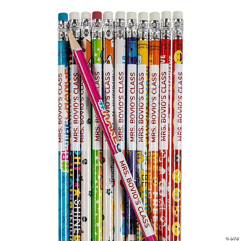 Personalized 240 Pc. Bulk Motivational Pencil Assortment with Tub Image Thumbnail