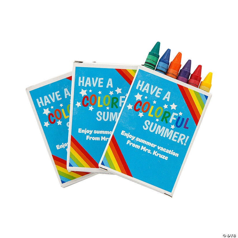 Personalized 6-Color End of Year Have a Colorful Summer Crayons - 24 Boxes Image Thumbnail