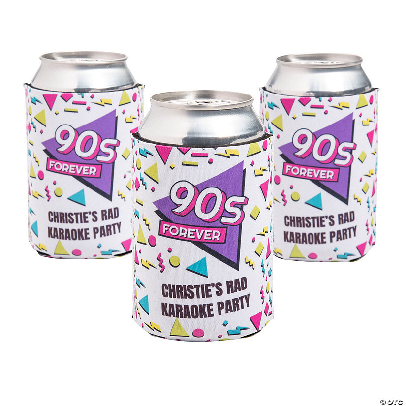Personalized 90s Party Premium Can Coolers - 12 Pc. Image Thumbnail