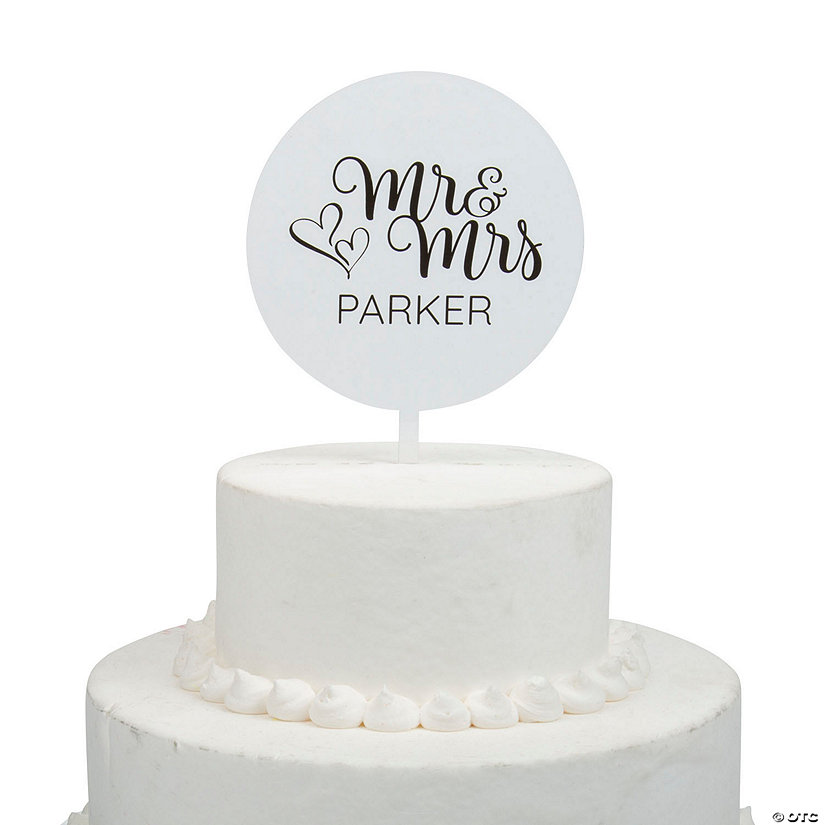 Personalized Acrylic Mr. & Mrs. Cake Topper Image Thumbnail