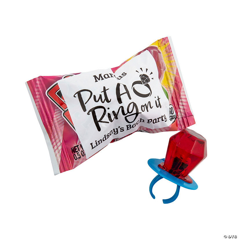 Personalized Bachelorette Party Ring Pops - 20 Pc. Image Thumbnail
