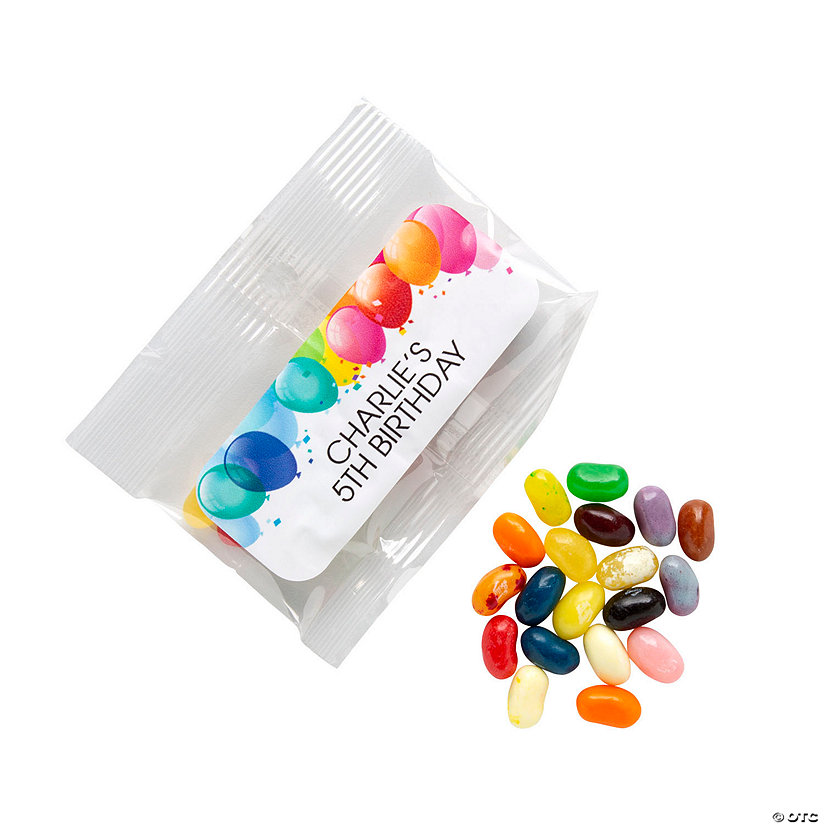 Personalized Balloons Jelly Belly<sup>&#174;</sup> Clear Fun Packs - 24 Pc. Image Thumbnail