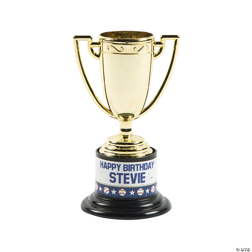 Personalized Baseball Party Trophies - 24 Pc. Image Thumbnail