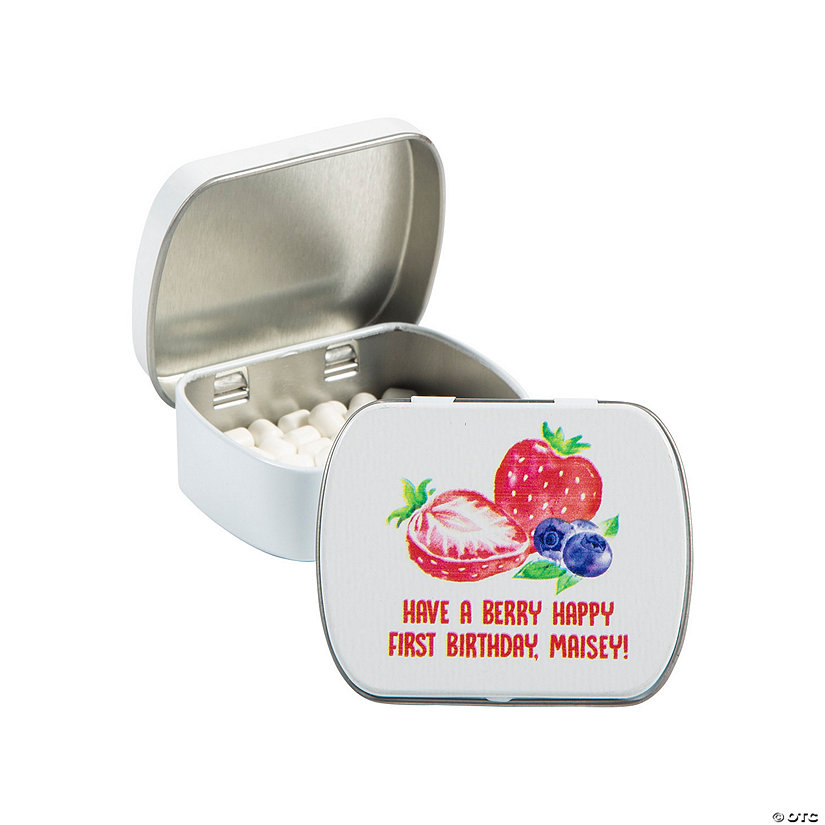 Personalized Berry Mint Tins - 24 Pc.  Image