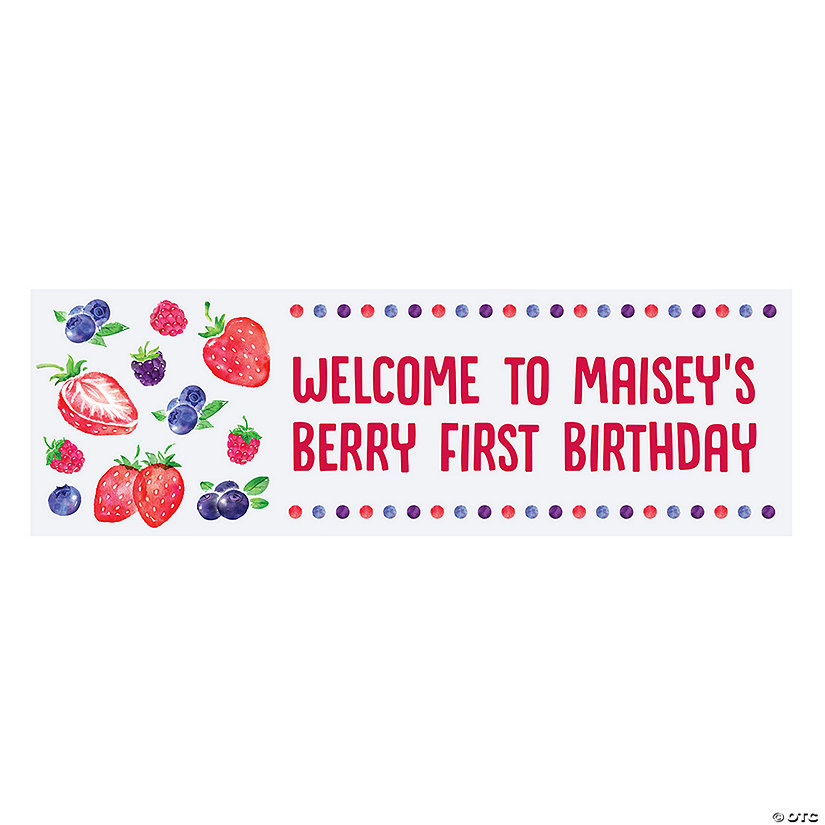 Personalized Berry Party Banner - Large Image Thumbnail