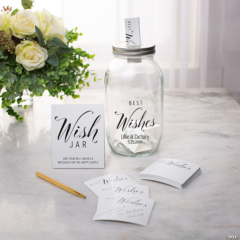 Personalized Best Wishes Guest Book Jar Set - 102 Pc. Image Thumbnail