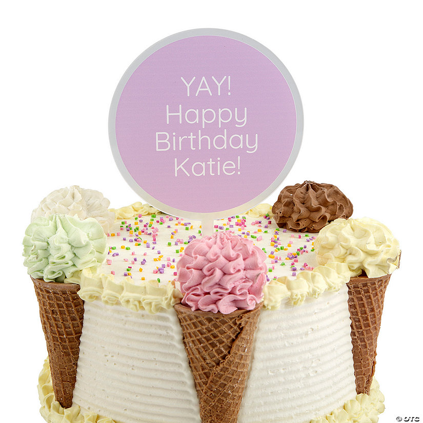 Personalized Birthday Acrylic Cake Topper Image Thumbnail