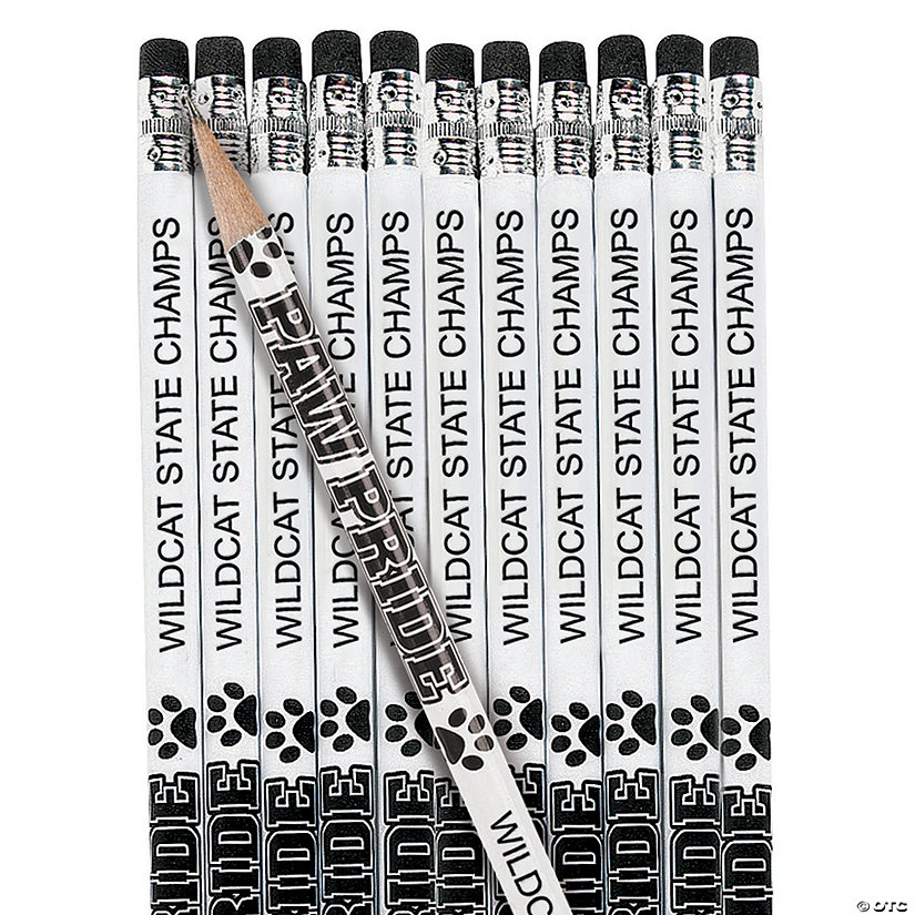 Personalized Black Paw Pride Pencils - 24 Pc. Image