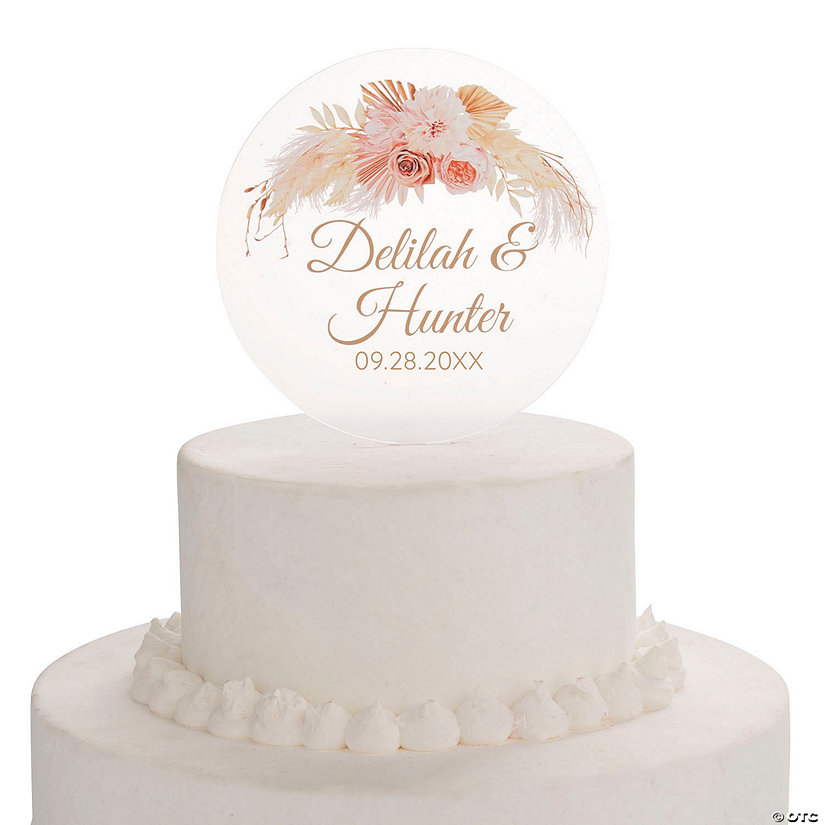 Personalized Boho Clear Cake Topper Image Thumbnail