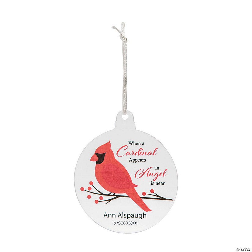 Personalized Cardinal Acrylic Christmas Ornaments - 12 Pc. Image Thumbnail