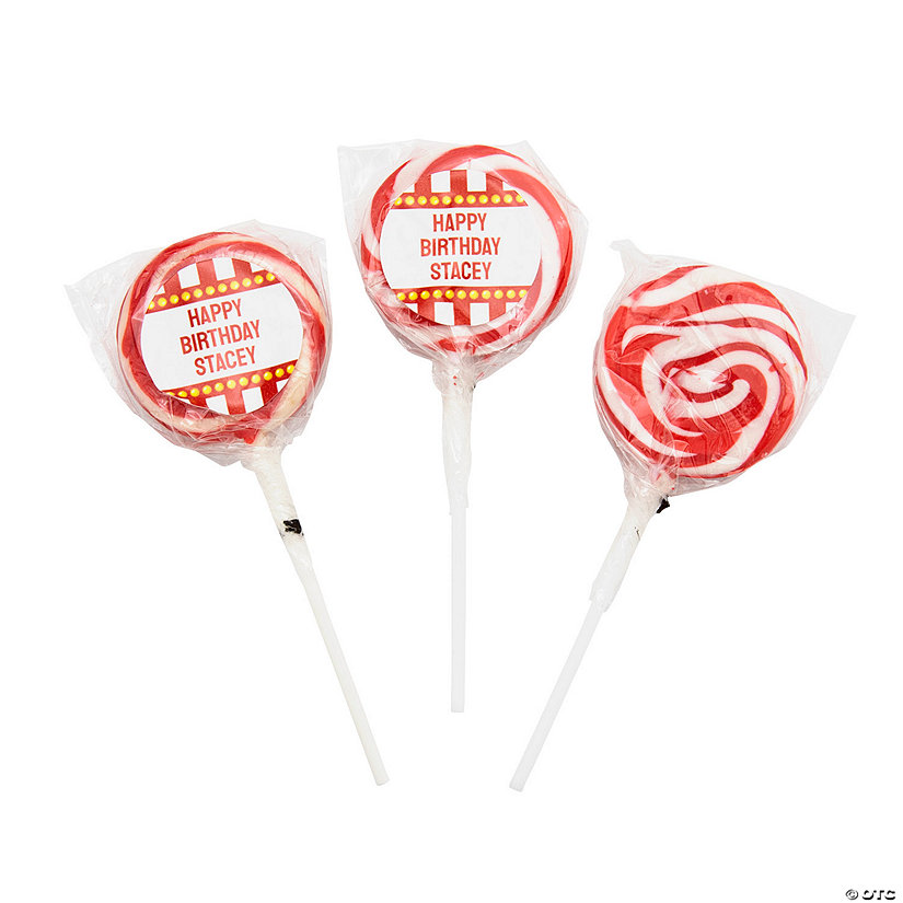 Personalized Carnival Swirl Pops - 24 Pc. Image Thumbnail