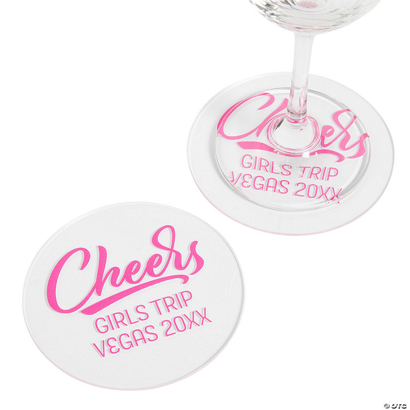 Personalized Cheers Round Acrylic Coasters - 12 Pc. Image Thumbnail