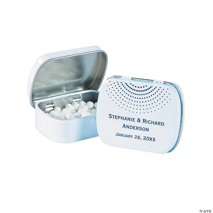 Personalized Chic Dots Wedding Mint Tins - 24 Pc. Image