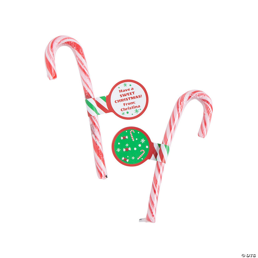 Personalized Christmas Candy Cane Handout Kit for 24 Image