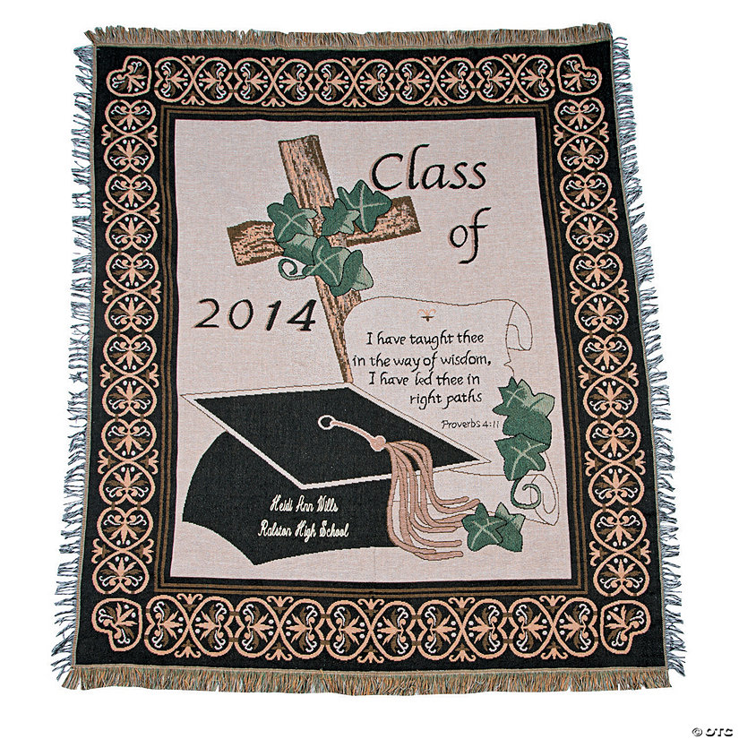 Personalized &#8220;Class of 2014&#8221; Religious Graduation Throw Image