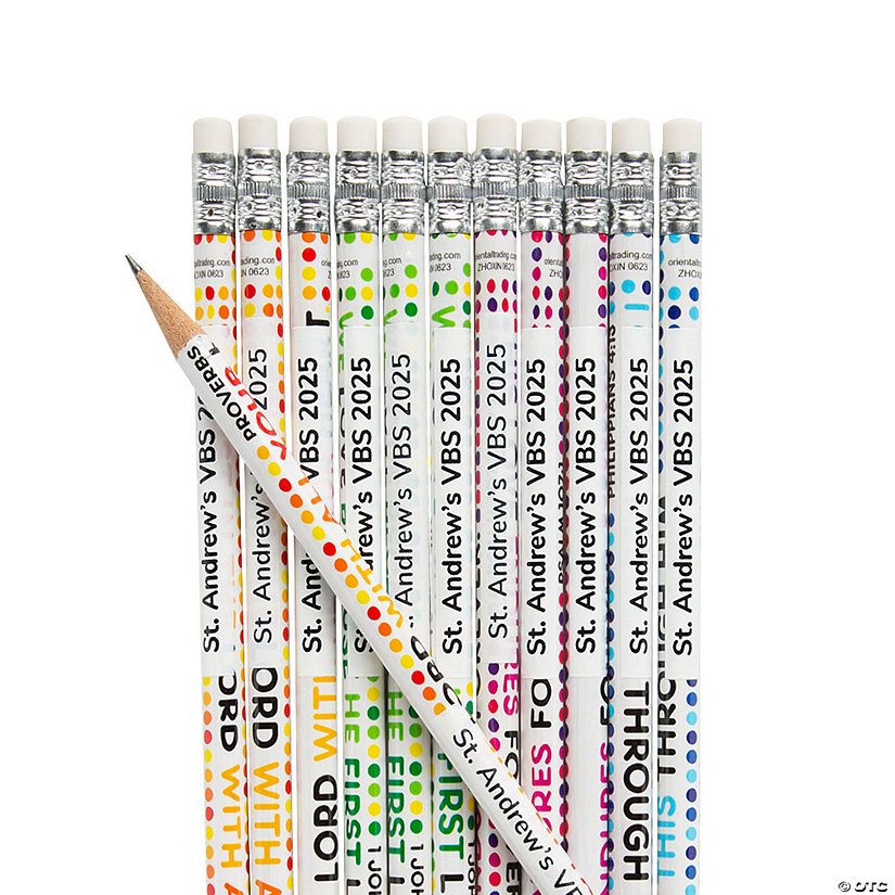 Personalized Colorful Bible Verse Pencils - 24 Pc. Image Thumbnail