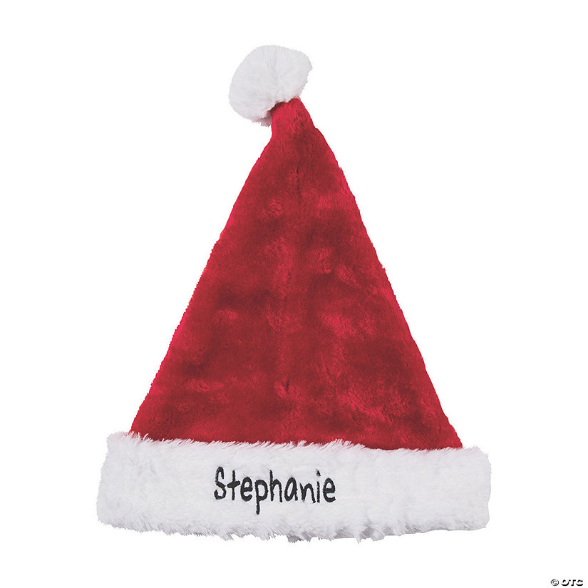 Personalized Deluxe Plush Santa Hat Image Thumbnail
