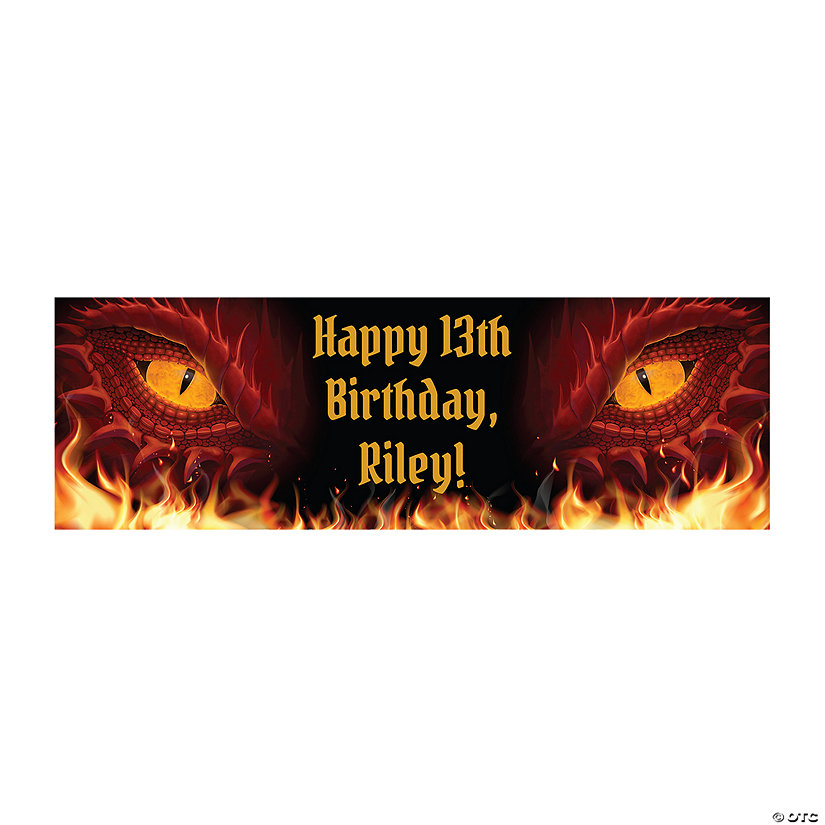 Personalized Dragon Party Banner - Medium Image Thumbnail