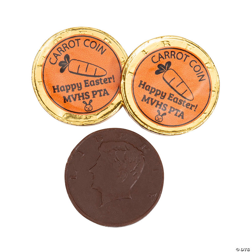 Personalized Easter Carrot Chocolate Coins - 76 Pc. Image Thumbnail