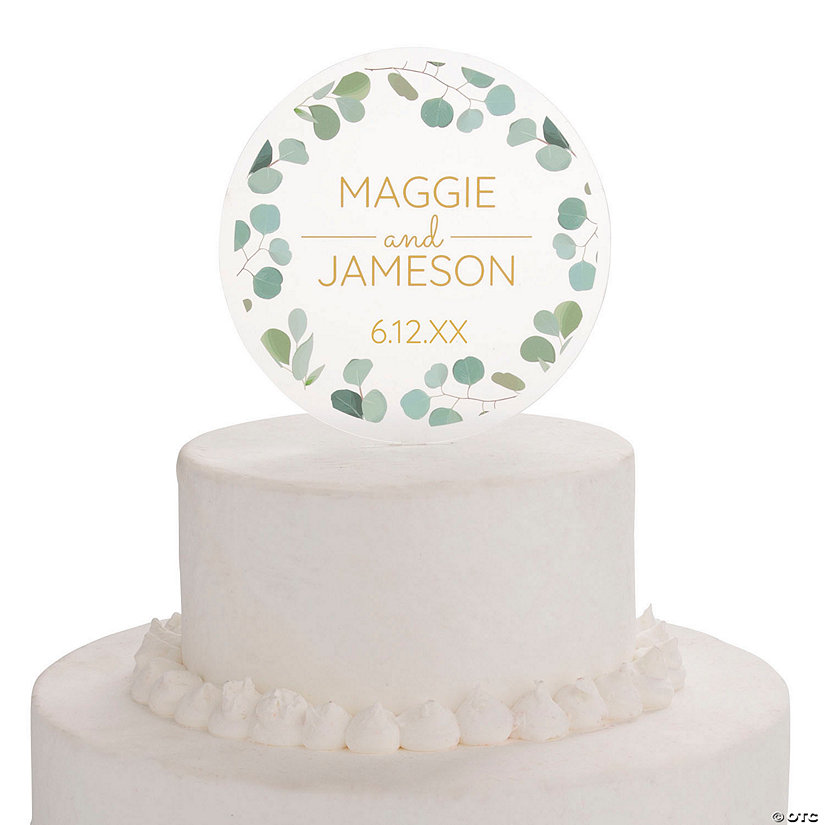 Personalized Eucalyptus Clear Cake Topper Image Thumbnail