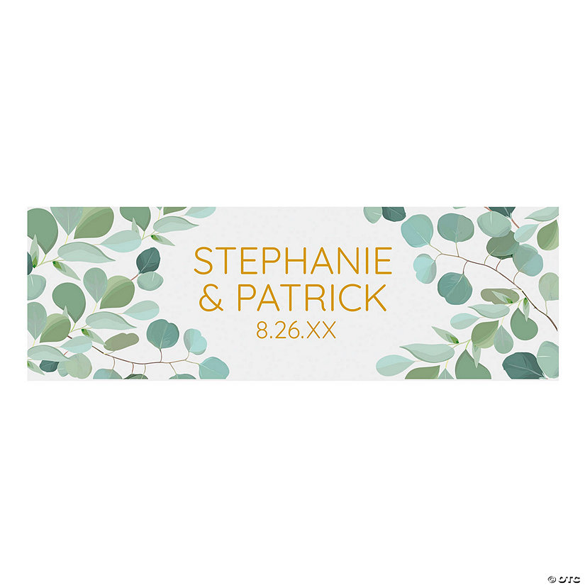 Personalized Eucalyptus Wedding Banner - Medium Image Thumbnail