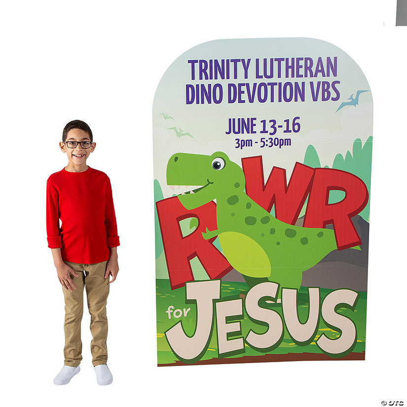 Personalized Faith Dino Cardboard Cutout Stand-Up Image Thumbnail