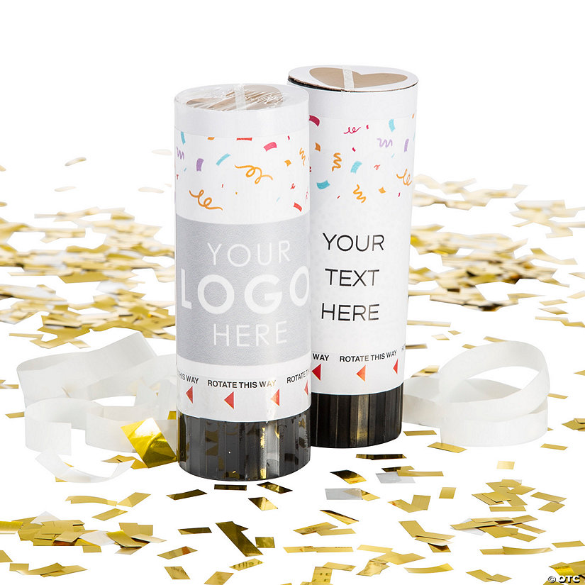 Personalized Full-Color Logo & Text Confetti Poppers - 12 Pc. Image Thumbnail