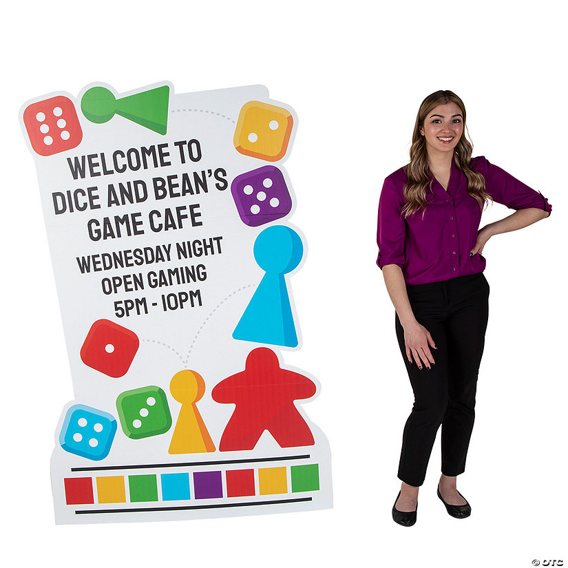 Personalized Game Night Party Sign Life-Size Cardboard Cutout Stand-Up Image Thumbnail
