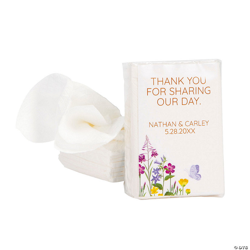 Personalized Garden Flower Mini Tissue Packs &#8211; 10 Pc. Image Thumbnail