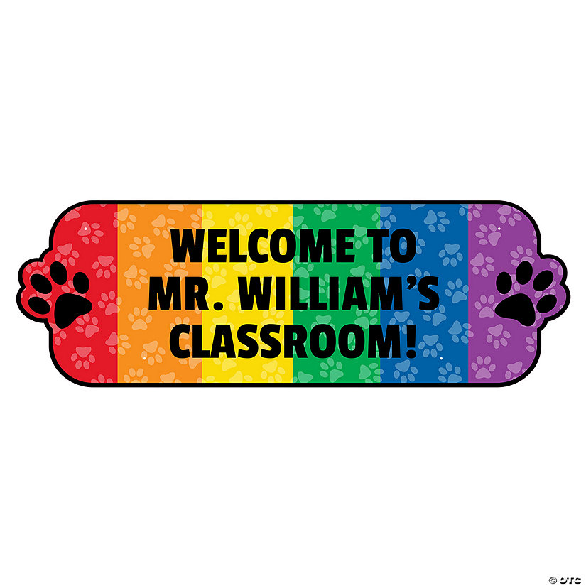 Personalized Giant Paw Print Classroom Sign Image Thumbnail